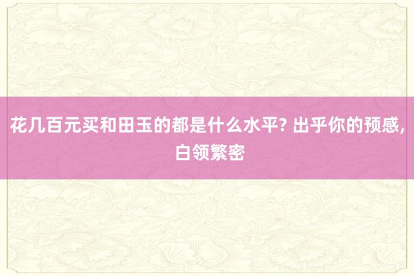 花几百元买和田玉的都是什么水平? 出乎你的预感, 白领繁密