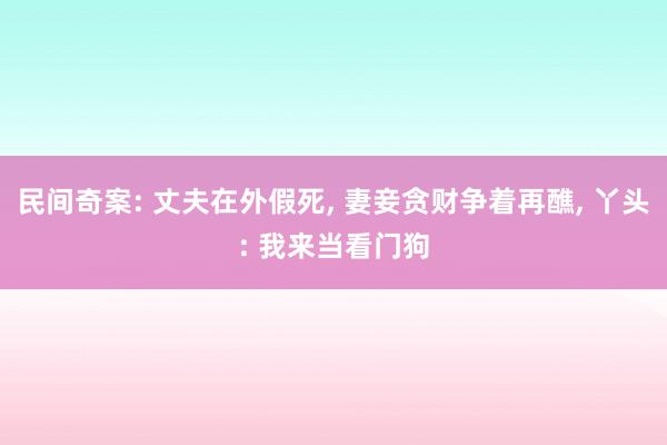 民间奇案: 丈夫在外假死, 妻妾贪财争着再醮, 丫头: 我来当看门狗