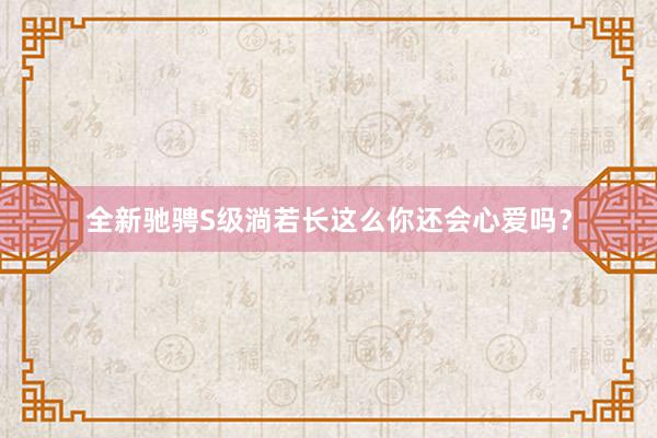 全新驰骋S级淌若长这么你还会心爱吗？