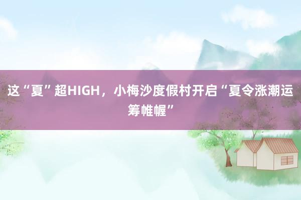 这“夏”超HIGH，小梅沙度假村开启“夏令涨潮运筹帷幄”