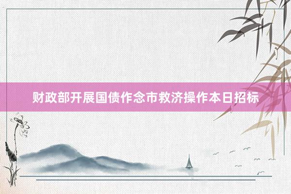 财政部开展国债作念市救济操作本日招标