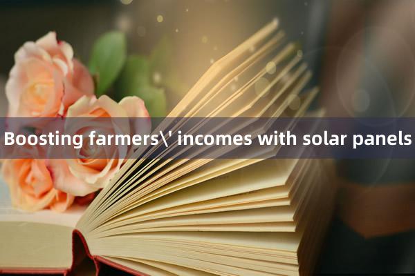 Boosting farmers' incomes with solar panels