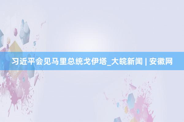 习近平会见马里总统戈伊塔_大皖新闻 | 安徽网