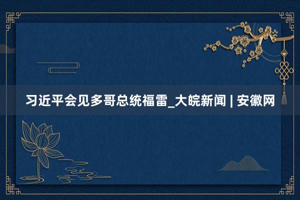 习近平会见多哥总统福雷_大皖新闻 | 安徽网